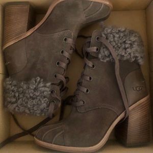 UGG Suede and Shearling heeled boots - worn once